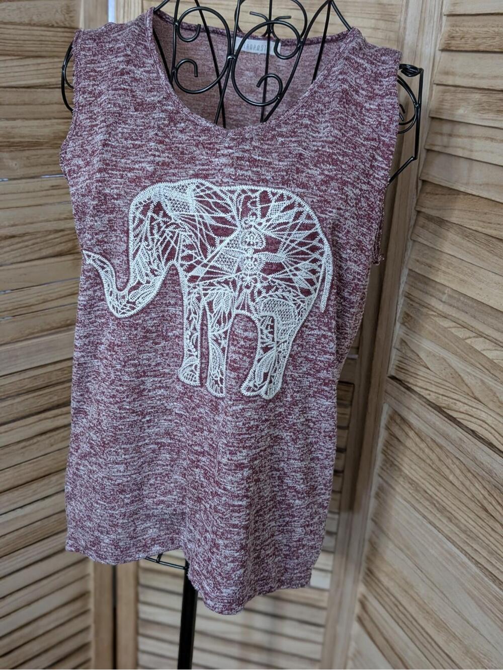WOMEN'S SIZE M HEATHER PURPLE w/ ELEPHANT LS SWEATER AEROPOSTAE